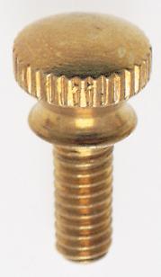 Solid Brass Thumb Screw; Flat Head; 8/32; 3/8&#34; Length; Brass Finish