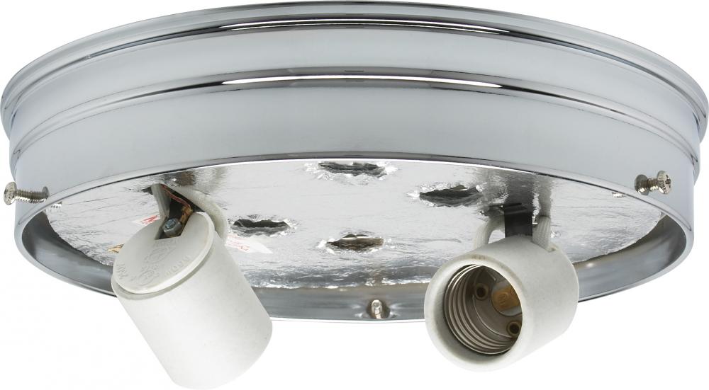 8&#34; 2-Light Ceiling Pan; Chrome Finish; Includes Hardware; 60W Max