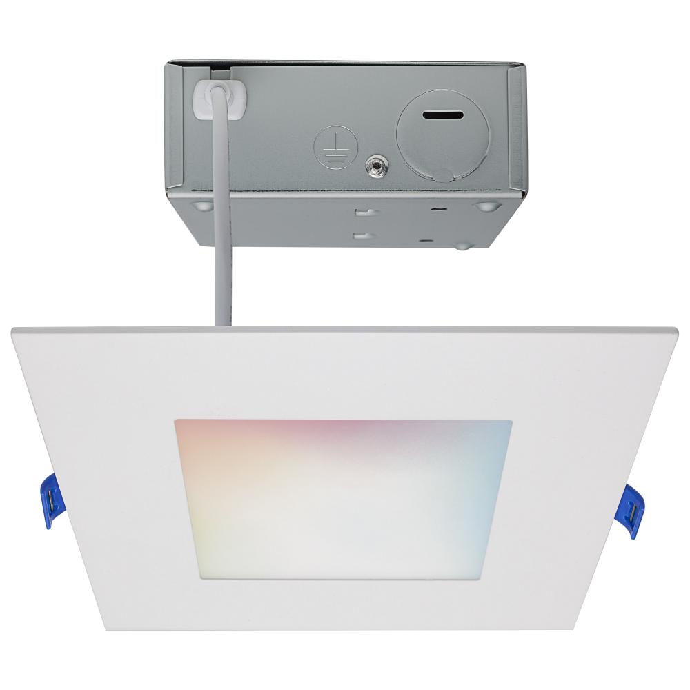 12 Watt; LED Direct Wire; Low Profile Downlight; 6 Inch Square; Starfish IOT; Tunable White and RGB;