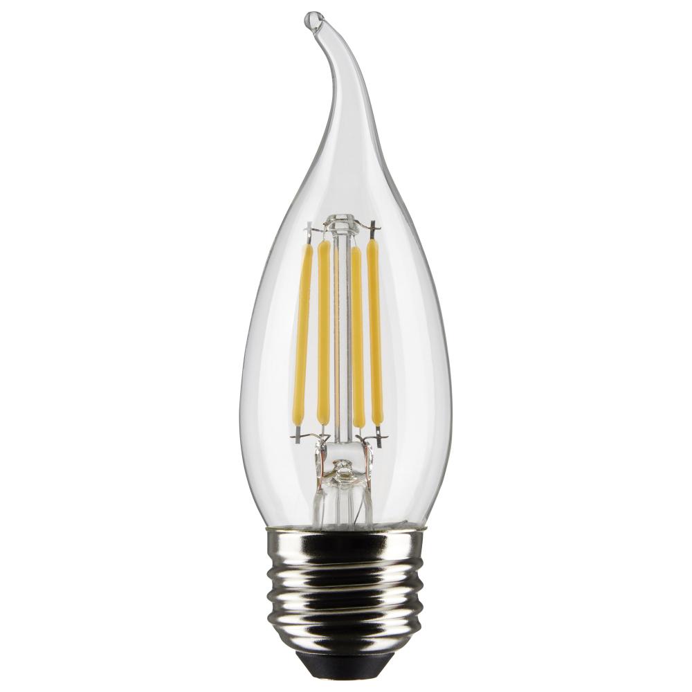 5.5 Watt CA10 LED; Clear; Medium Base; 2700K; 500 Lumens; 120 Volt; 2-Card