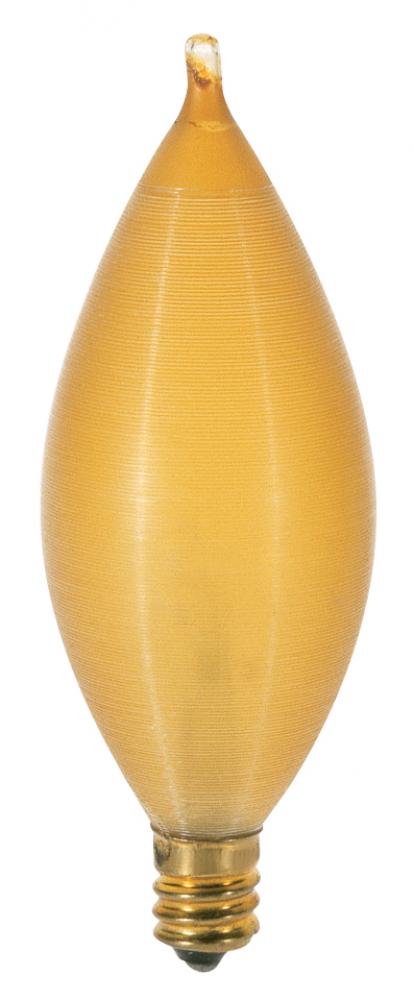 25 Watt C11 Incandescent; Spun Amber; 4000 Average rated hours; Candelabra base; 120 Volt; Carded