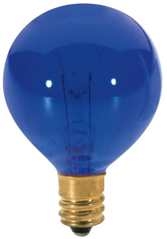 10 Watt G12 1/2 Incandescent; Transparent blue; 1500 Average rated hours; Candelabra base; 130 Volt