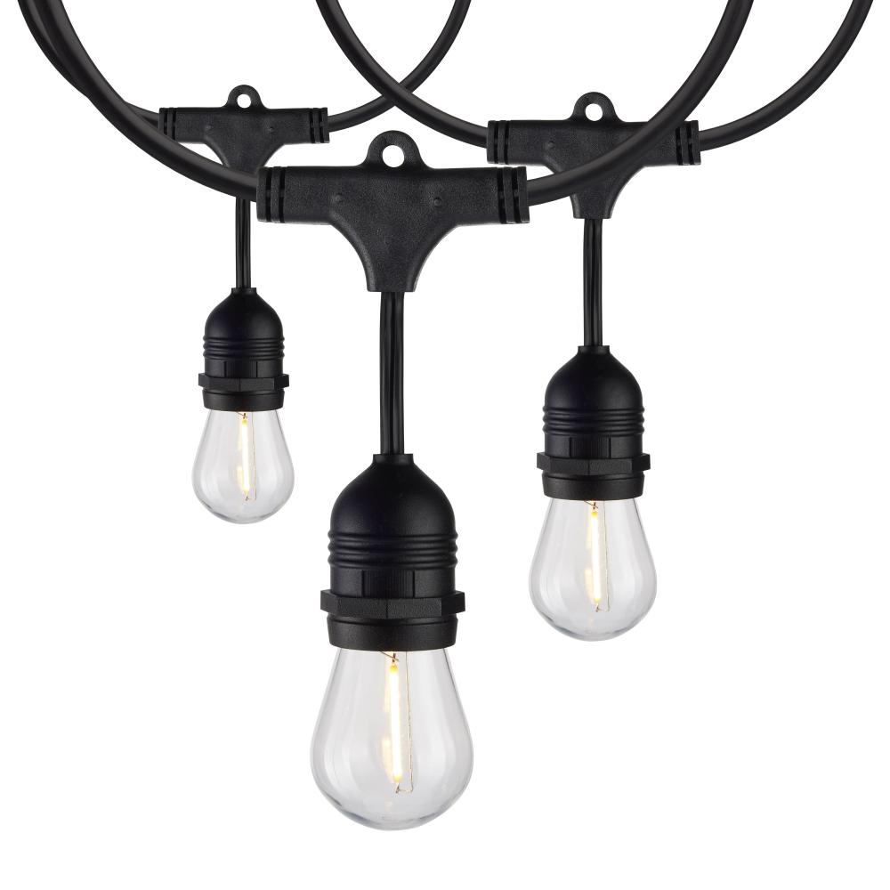 60Ft; Commercial LED String Light; Includes 24-S14 bulbs; 2200K; 120 Volts