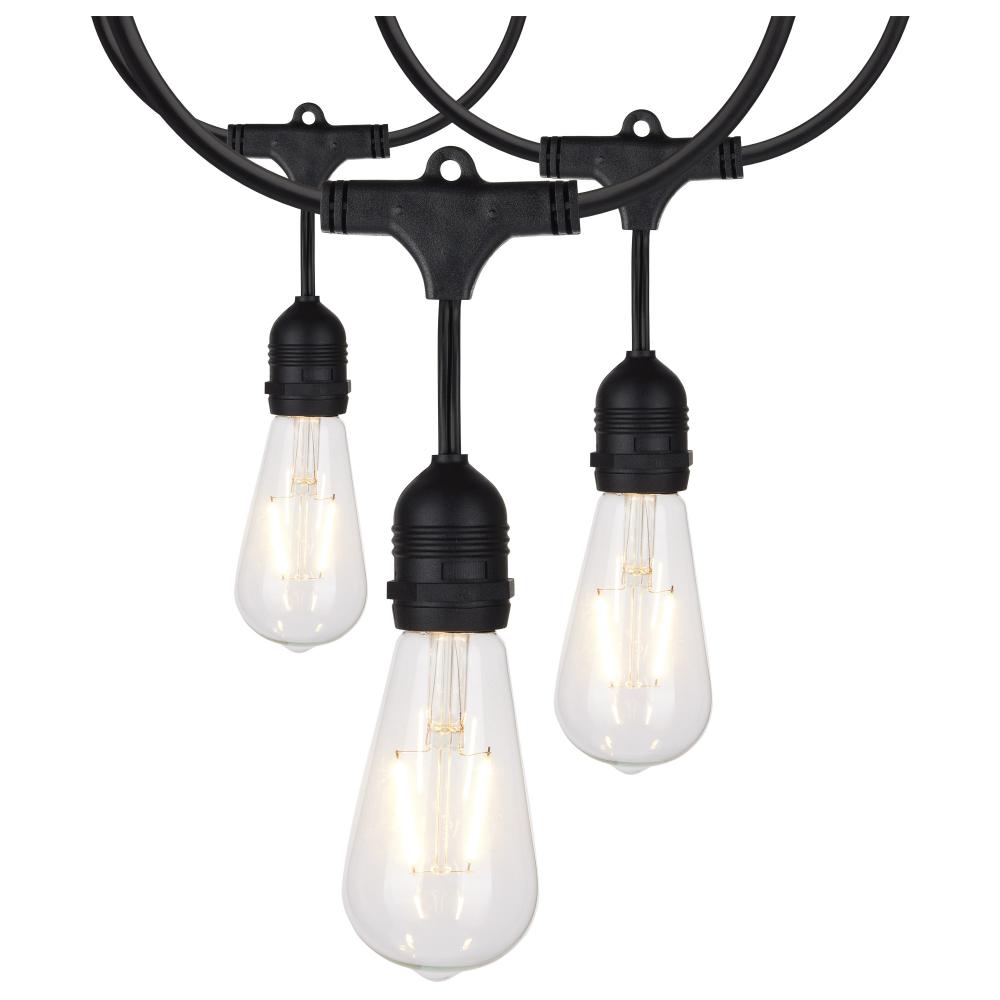 24Ft; LED String Light; 12 Vintage ST19 bulbs Included; 120 Volts