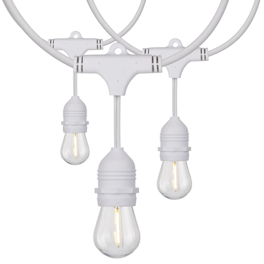 24Ft; LED String Light; Includes 12-S14 bulbs; 2200K; White Cord