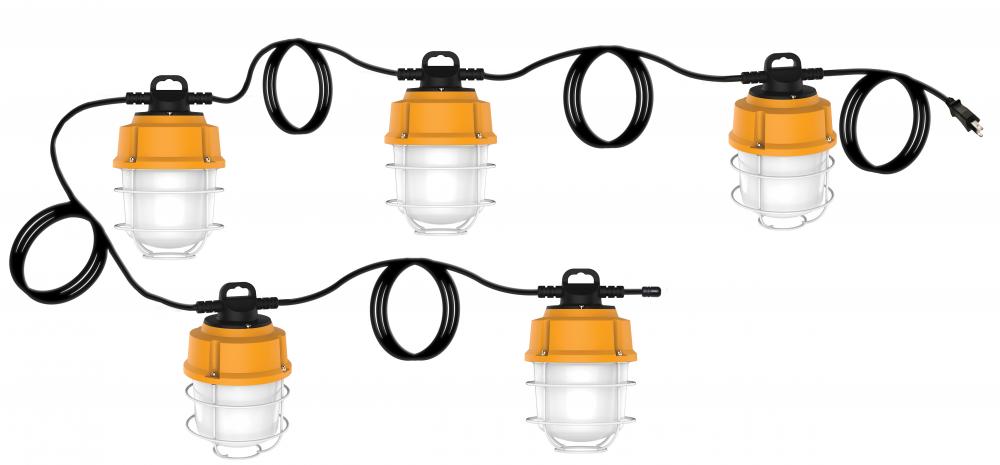 100 Watt LED High lumen industrial / commercial LED string light; 5 inter-connected lamps; 5000K;
