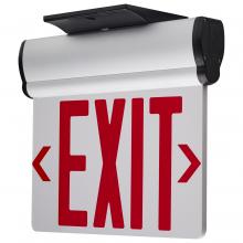 Satco Products Inc. 67/113 - Red (Clear) Edge Lit LED Exit Sign, 90min Ni-Cad backup, 120/277V, Single Face, Top/Back/End Mount