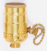 Satco Products Inc. 90/869 - On-Off Pull Chain Socket; 1/8 IPS; 3 Piece Stamped Solid Brass; Polished Nickel Finish; 660W; 250V;
