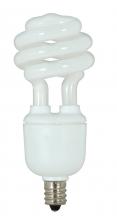 Satco Products Inc. S7361 - 9 Watt; Mini Spiral Compact Fluorescent; 2700K; 82 CRI; Candelabra base; 120 Volt