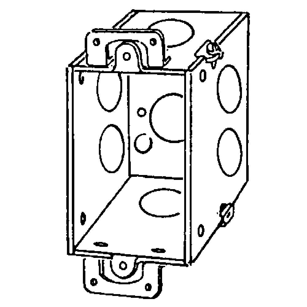 BX SQ CNR SW 3X2X2-3/4 PLSTR EARS 1/2 KO