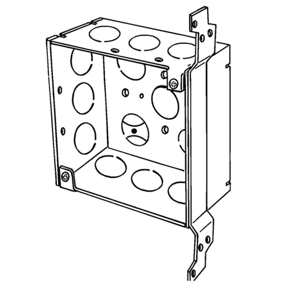 BX 4 IN SQ 2-1/8 DP 3/4 IN KO VERT BRCKT