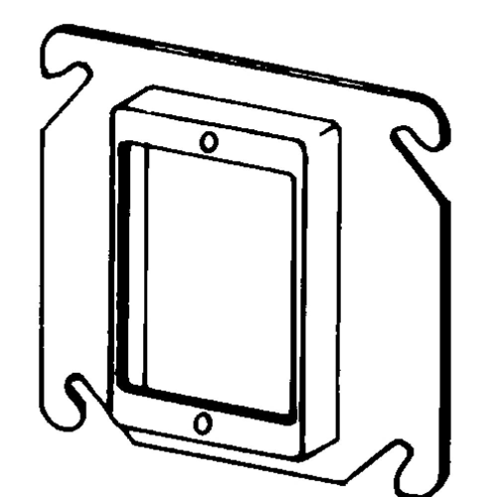 4 IN SQ 5/8 IN RSD PLSTR RING