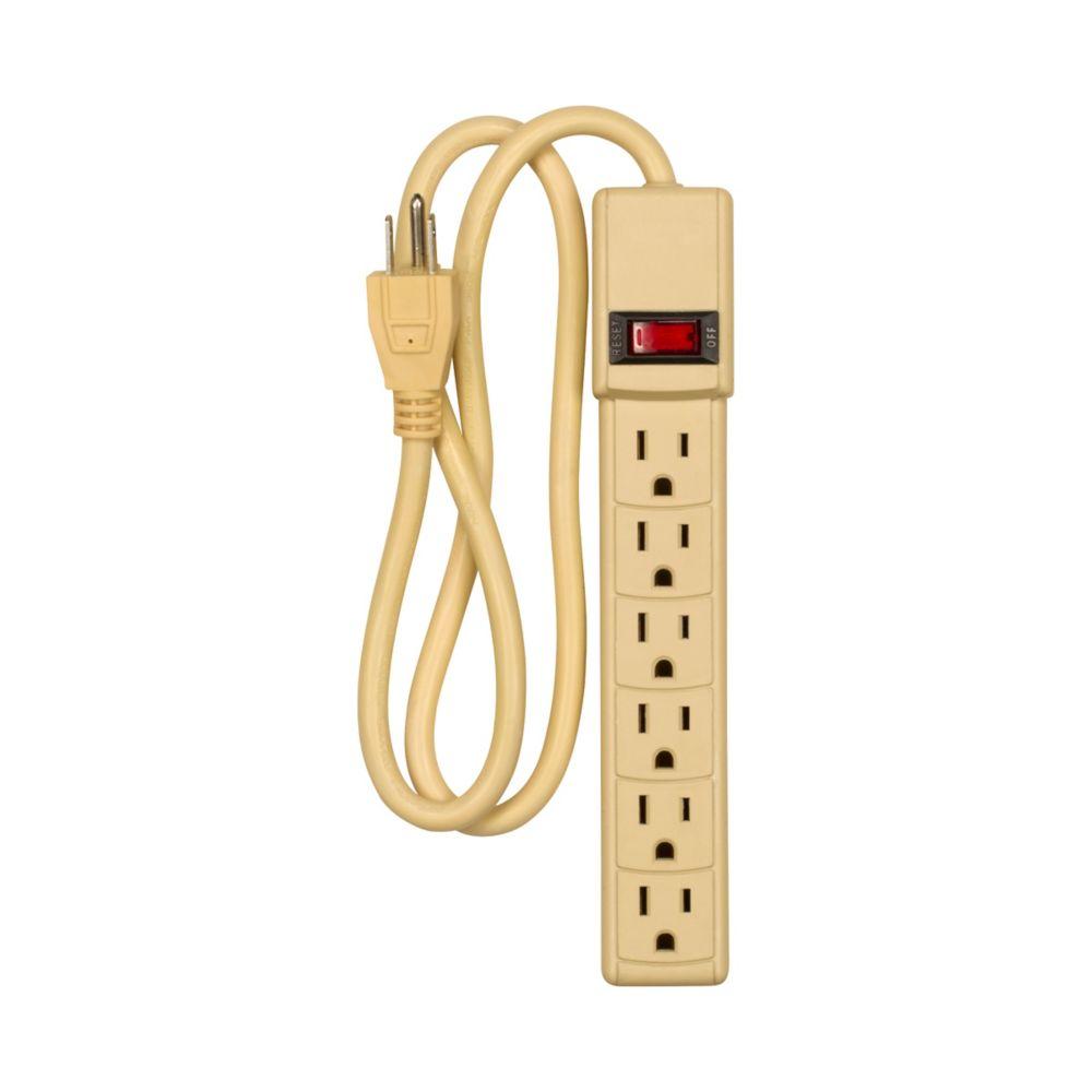 Power Strip W/CB 6 Outlet 3&#39; 14/3 SJT IV