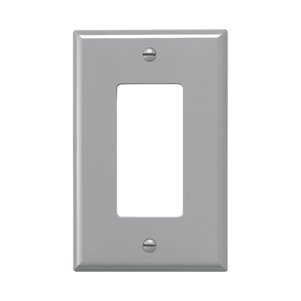 Wallplate 1G Decorator Poly Mid GY