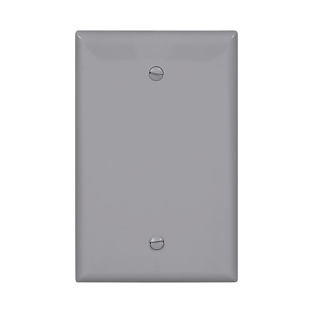 Wallplate 1G Blank Box Mount Poly Mid GY