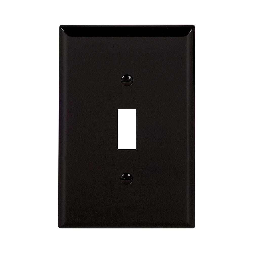 Wallplate 1G Toggle Poly Mid BK