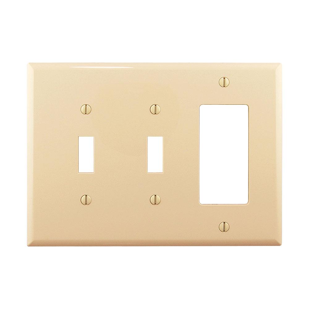 Wallplate 3G 2Toggle/Deco Poly Mid IV