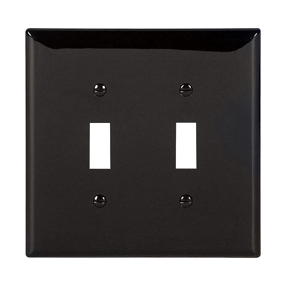 Wallplate 2G Toggle Poly Mid BK