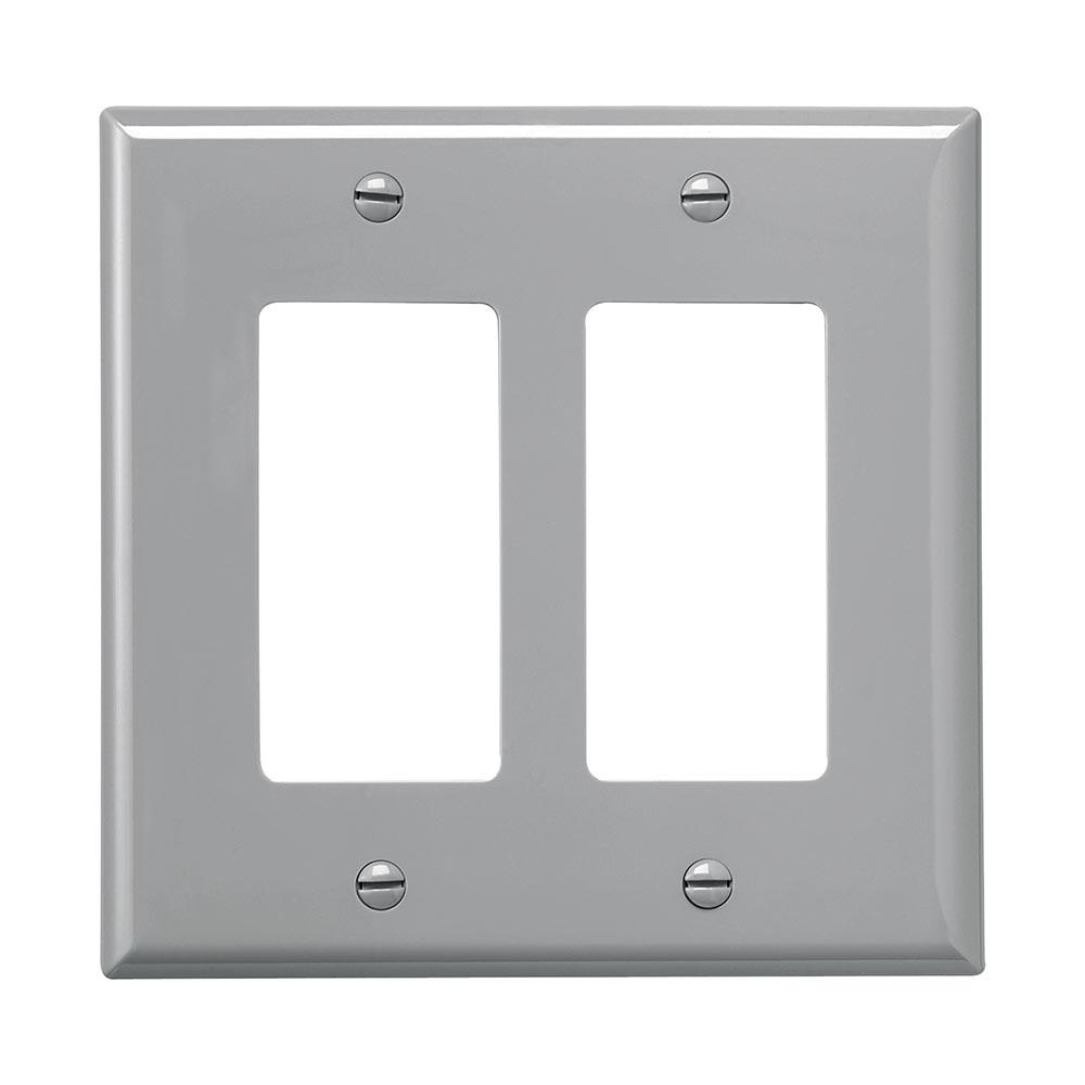 Wallplate 2G Decorator Poly Mid GY