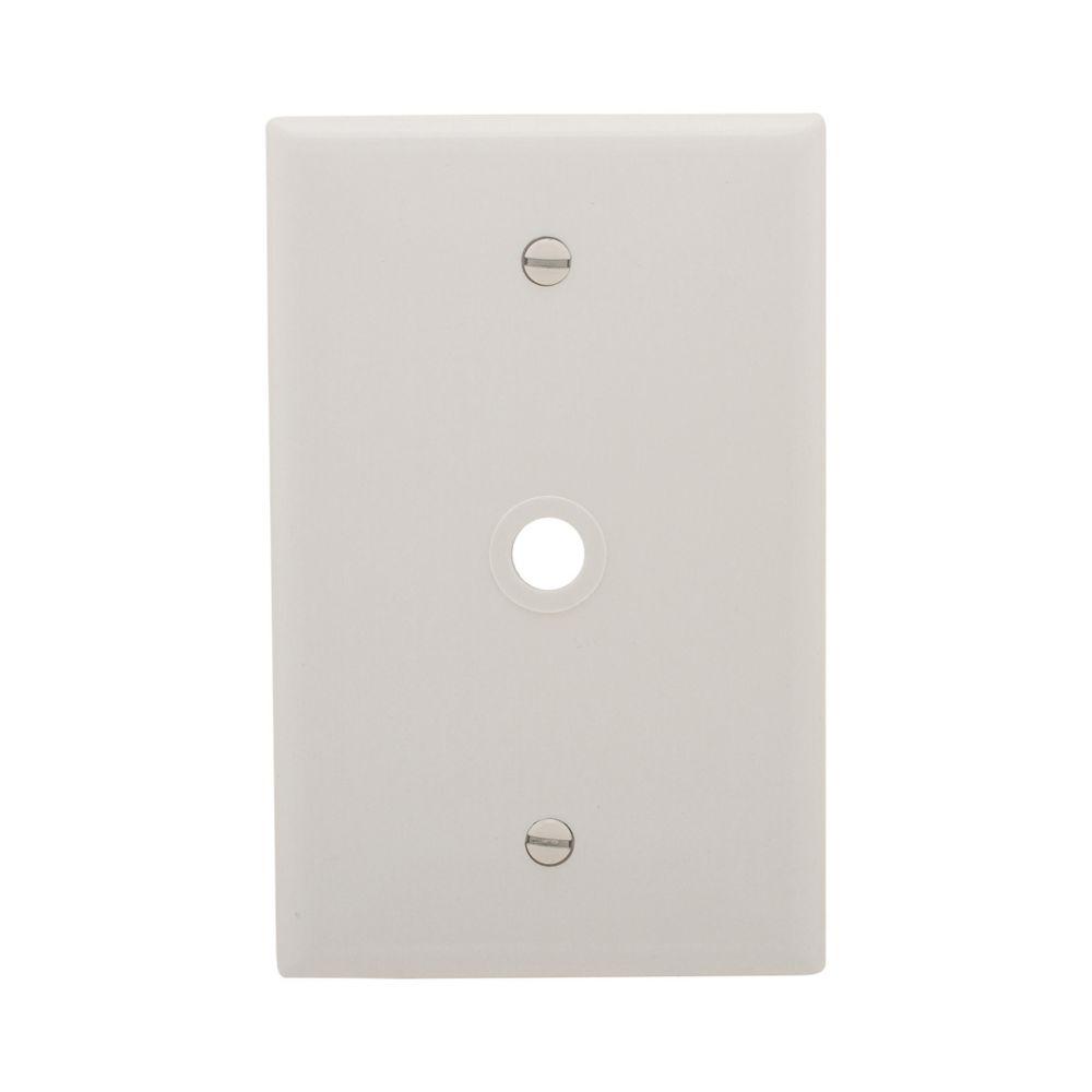 Wallplate 1G W/.375&#34; Hole Thrmst Mid WH