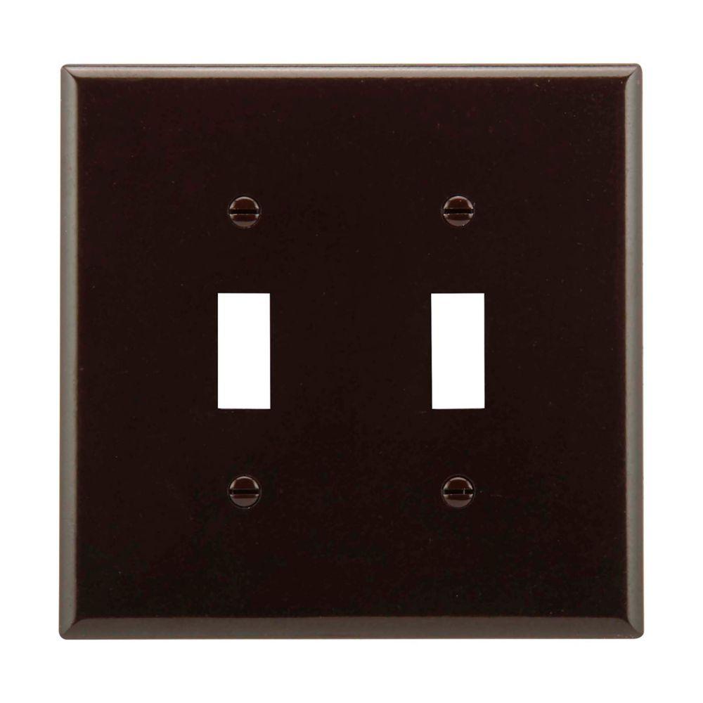 Wallplate 2G Toggle Thermoset Mid BR