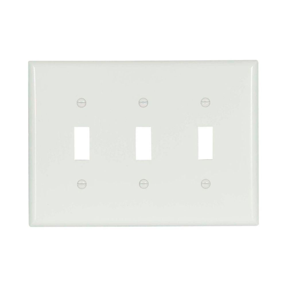 Wallplate 3G Toggle Thermoset Mid WH