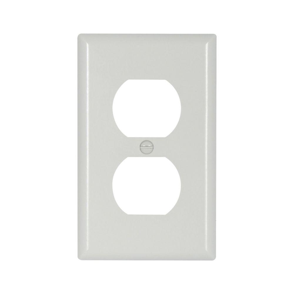 Wallplate 1G Duplex Recp Thrmst Std WH