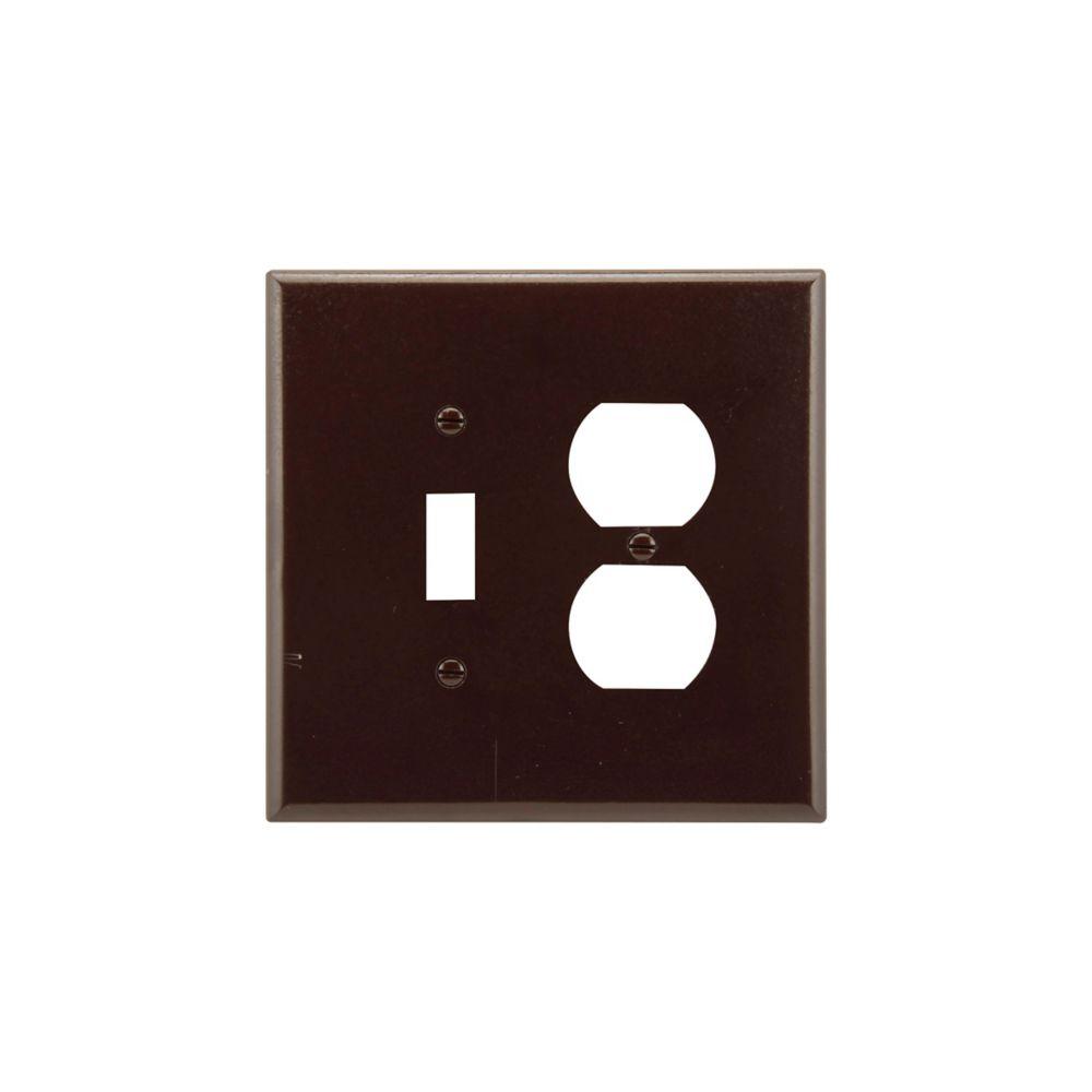 Wallplate 2G Tog/Dup Thermoset Ovr BR