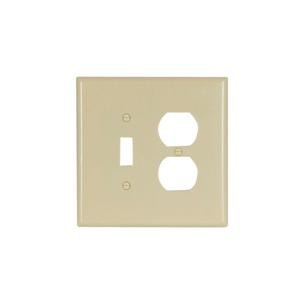 Wallplate 2G Tog/Dup Thermoset Ovr IV