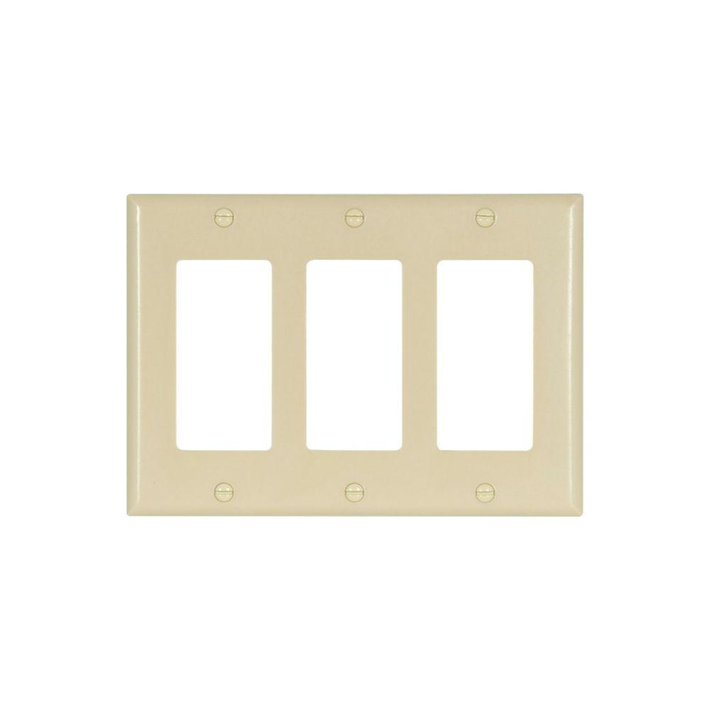 Wallplate 3G Decorator Thermoset Std GY