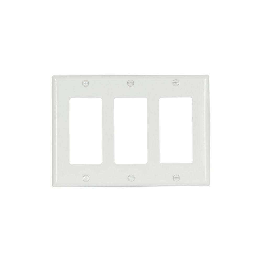 Wallplate 3G Decorator Thermoset Std WH