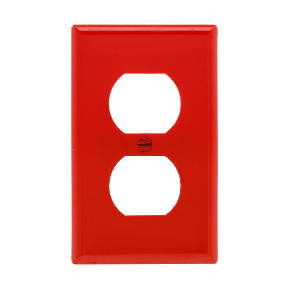 Wallplate 1G Duplex Recp Nylon Std RD