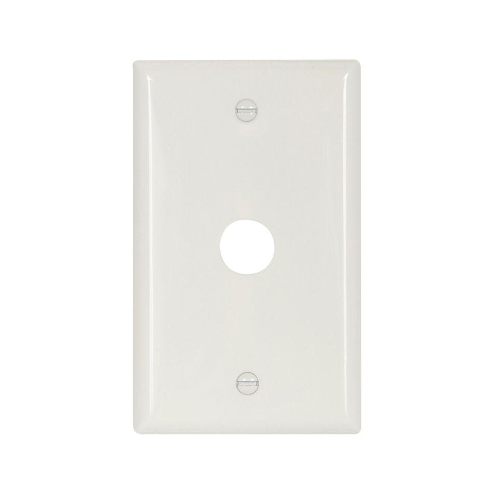 Wallplate 1G W/.625&#34; Hole Nylon Std WH