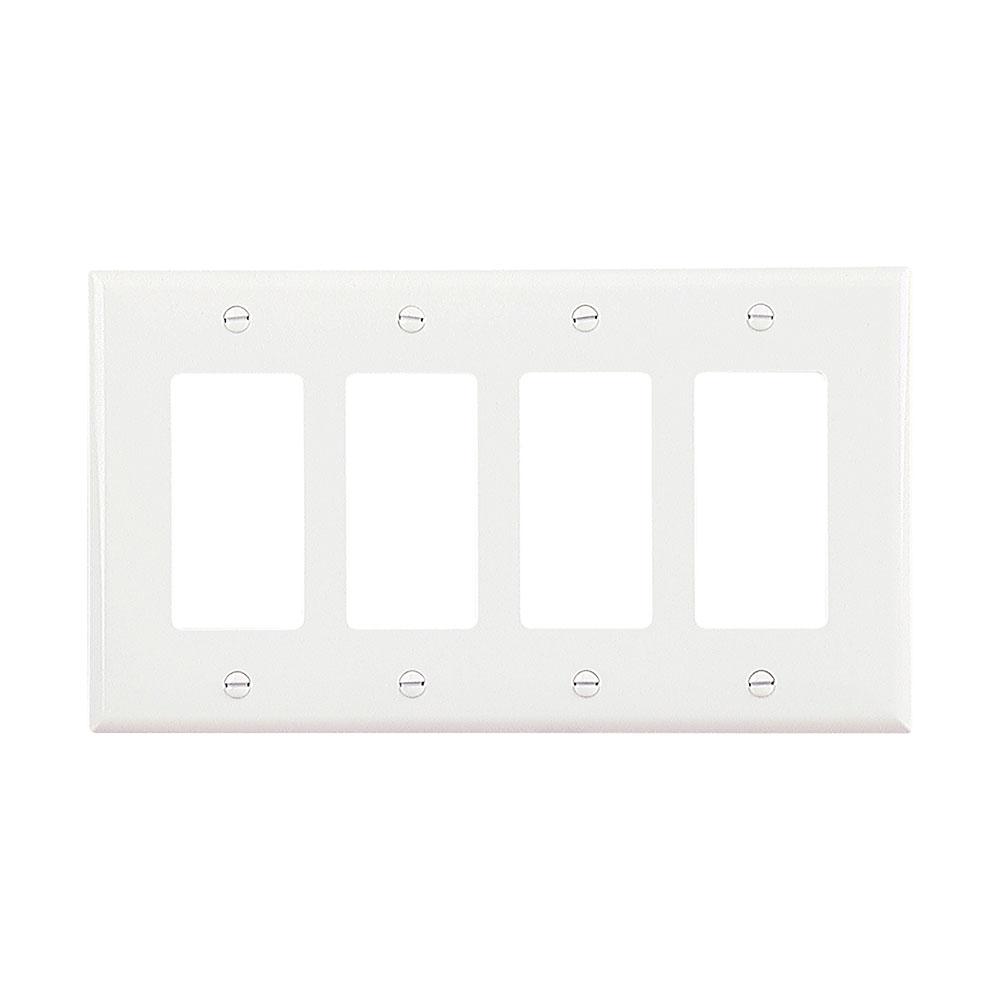 Wallplate 4G Decorator Poly Mid WH
