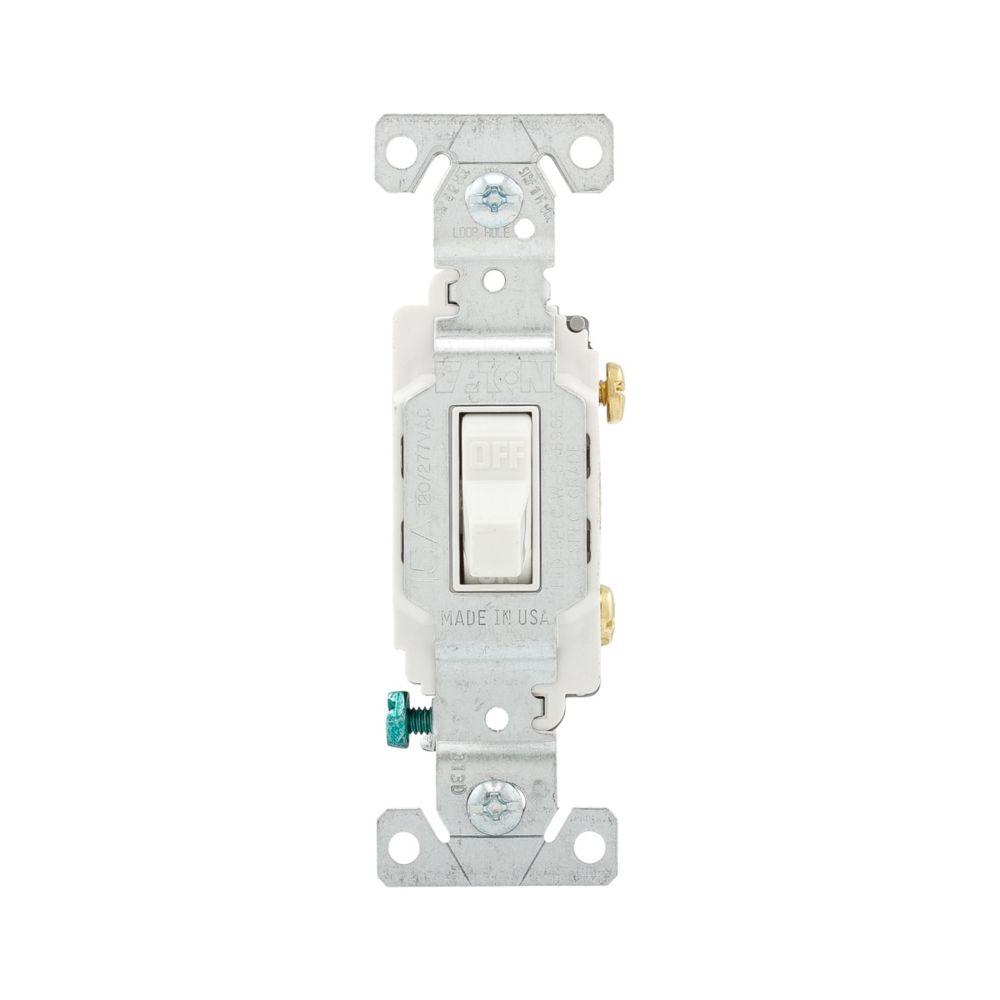 Switch Toggle SP 15A 120/277V Swire WH