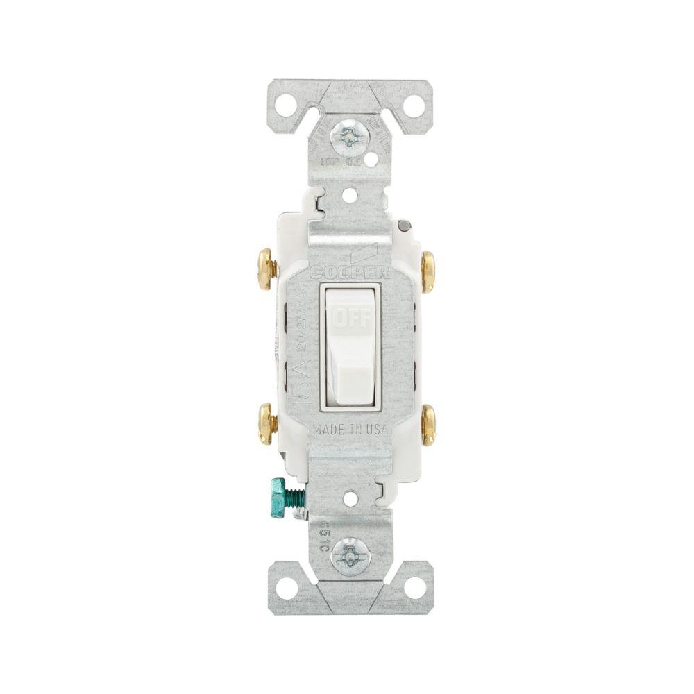 Switch Toggle DP 15A 120/277V Swire WH