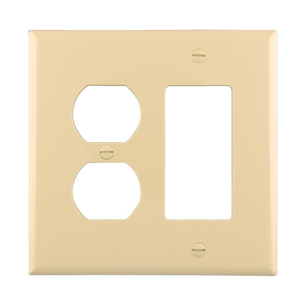 Wallplate 2G Dup/Deco Combo Poly Mid IV