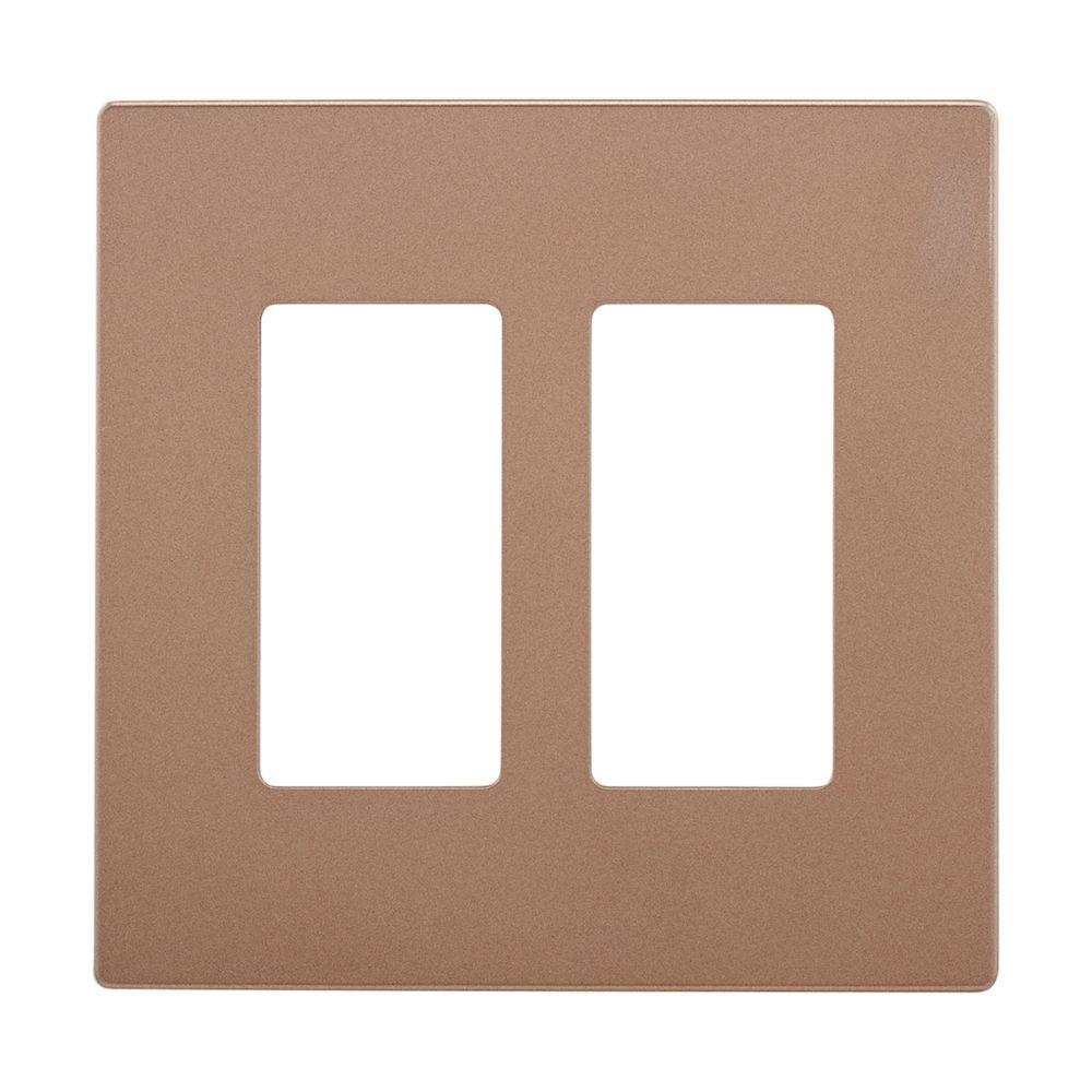 2 gang Decor Wallplate W/o screws, brown