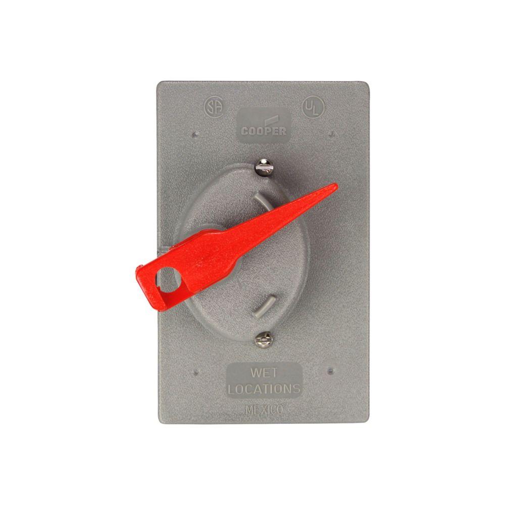 Cover 1G Toggle Wet Loc W/Lever Vert GY