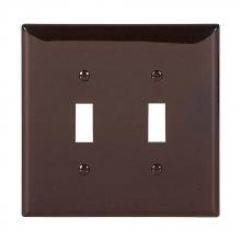 Eaton Wiring Devices PJ2B-SP-L - Wallplate 2G Toggle Poly Mid BR