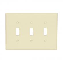 Eaton Wiring Devices PJ3A-SP-L - Wallplate 3G Toggle Poly Mid AL