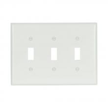 Eaton Wiring Devices 2041W-BOX - Wallplate 3G Toggle Thermoset Mid WH