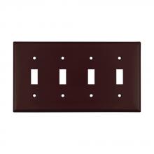 Eaton Wiring Devices 2154B-BOX - Wallplate 4G Toggle Thermoset Std BR