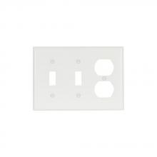 Eaton Wiring Devices 2158W-BOX - Wallplate 3G 2Tog/Dup Thermoset Std WH