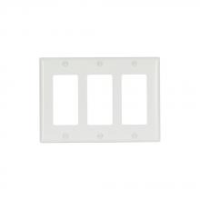 Eaton Wiring Devices 2163W-BOX - Wallplate 3G Decorator Thermoset Std WH