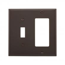 Eaton Wiring Devices 5153B-BOX - Wallplate 2G Toggle/Deco Nylon Std BR