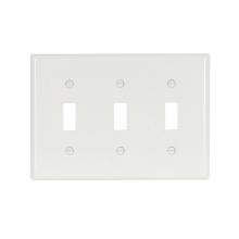 Eaton Wiring Devices 5141W-SP-L - Wallplate 3G Toggle Nylon Std WH