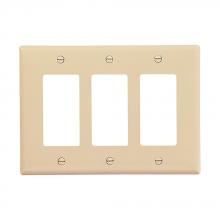 Eaton Wiring Devices PJ263V-SP-L - Wallplate 3G Decorator Poly Mid IV