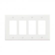 Eaton Wiring Devices PJ264W-SP-L - Wallplate 4G Decorator Poly Mid WH
