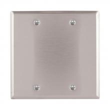 Eaton Wiring Devices 93152-SP-L - Wallplate 2G Blank Std SS Retail